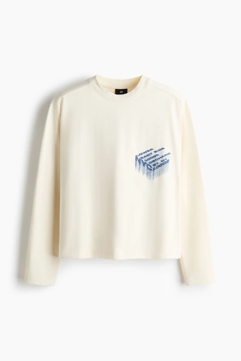 H&M  Oversized Fit Printed jersey top for Men | Best Price UAE